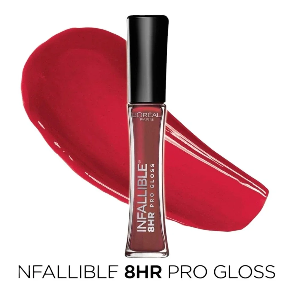L'Oreal Infallible 8HR Pro Lip Gloss Cherry Flash 0.21oz 2 Pack